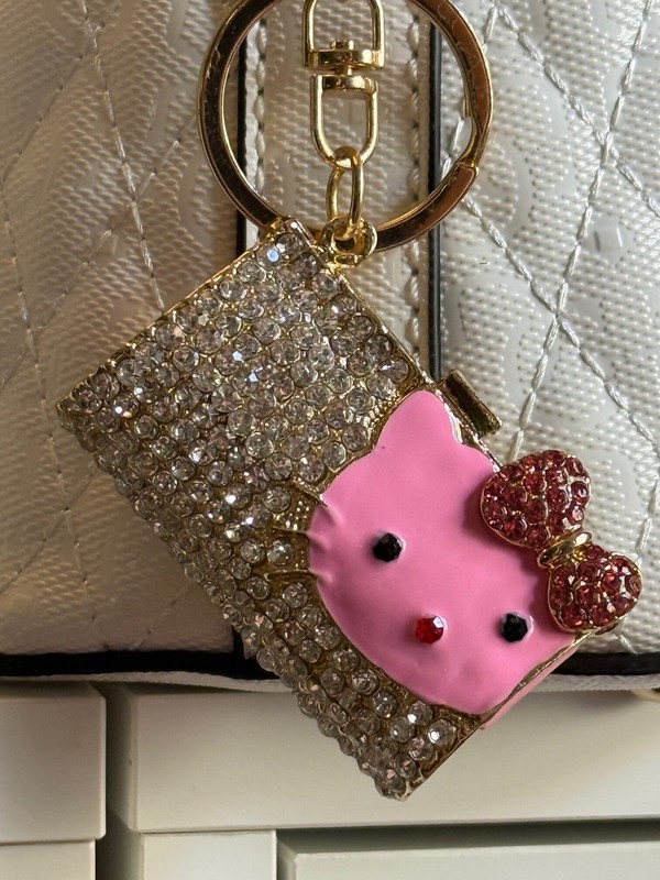 Kitty Crystal Pink Handbag Charm