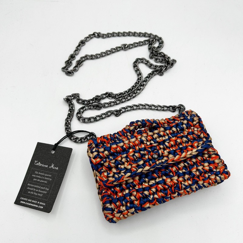 NEW Catarina Mina Mini Pouch in Orange Pop Chain Strap