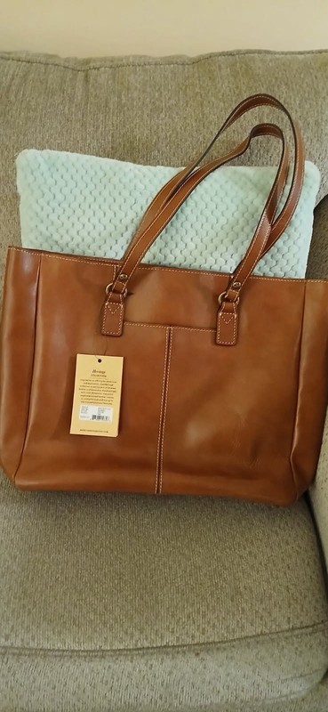 Patricia Nash Solaro Tan Leather Tote Bag P51501 14 1/2 X 13 X 4″
