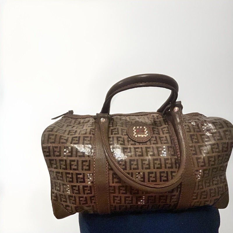 Vintage Customized Brown Fendi Hand Bag PVC