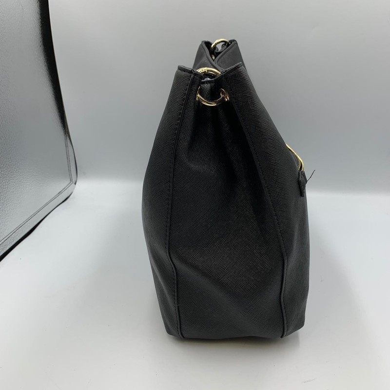 Vanessa Williams Posh Hobo Bag Black Faux Leather Gold Shoulder Strap VW-09-BK gallery