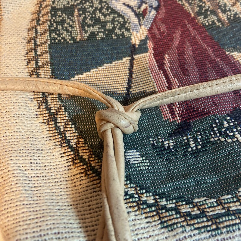 Golf Golfing Scene Tapestry Handbag Purse Shoulder Strap Preowned gallery