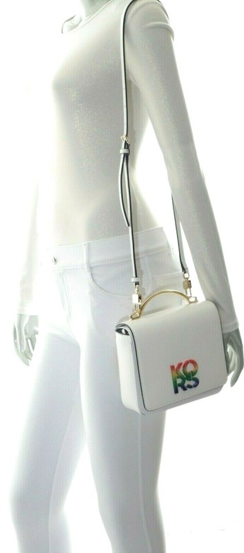Michael Kors Pride Small Convertible Leather Shoulder Bag Optic White NWT$448.00 gallery