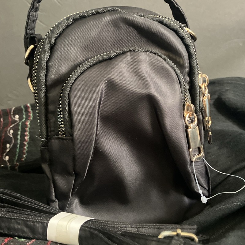 Black Small Bag with a Detachable Strap Purse