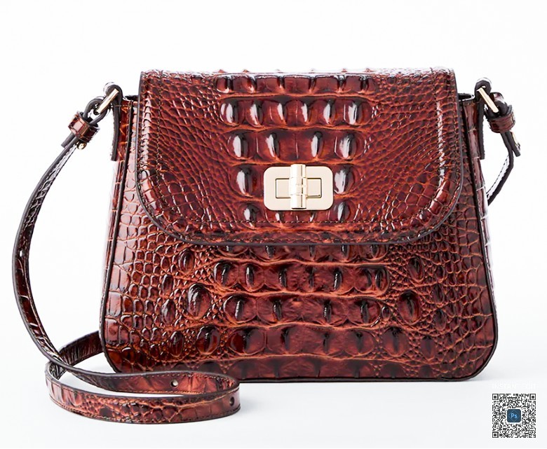 Brahmin Pecan Brown Crocodile Embossed Melbourne Fine Leather Crossbody Purse