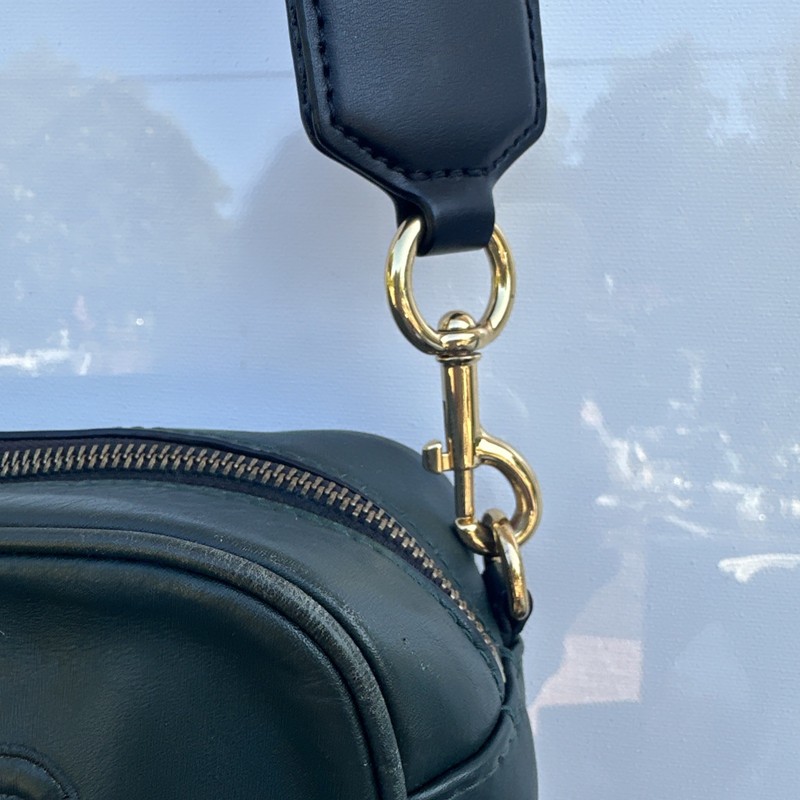 Marc Jacobs The Flash Spellout Logo Green Leather Crossbody Purse Bag gallery