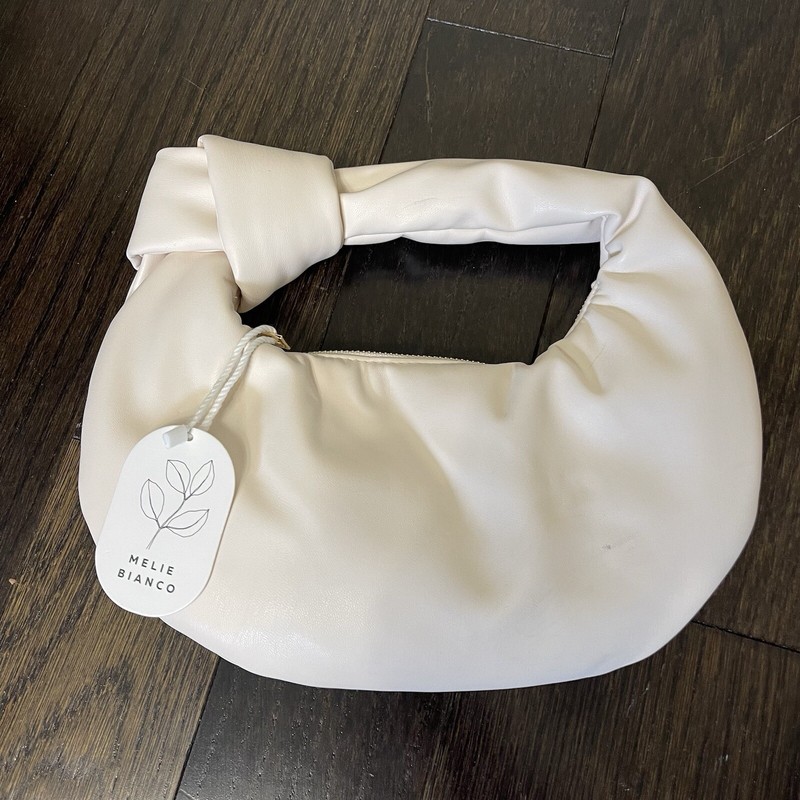 Melie Bianco Alexandra Top Knot Handle Bag Cream New with Tags