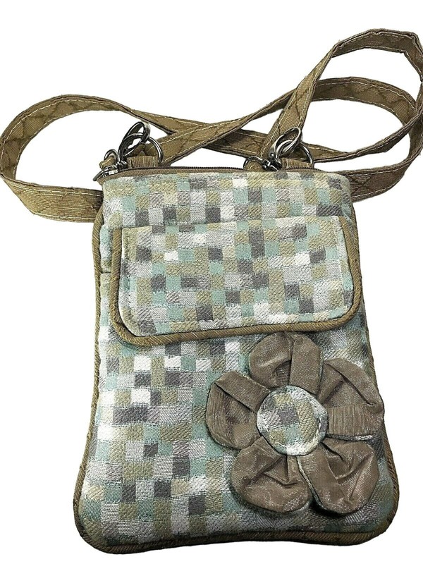 Berkshire Messenger Cross-body Purse Bag Sea Green Matching Flower