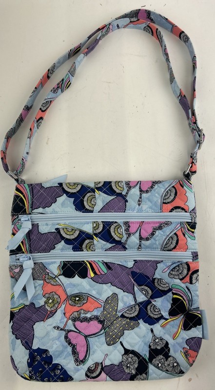 Vera Bradley Iconic Triple Zip Hipster Butterfly Flutter Purse never used