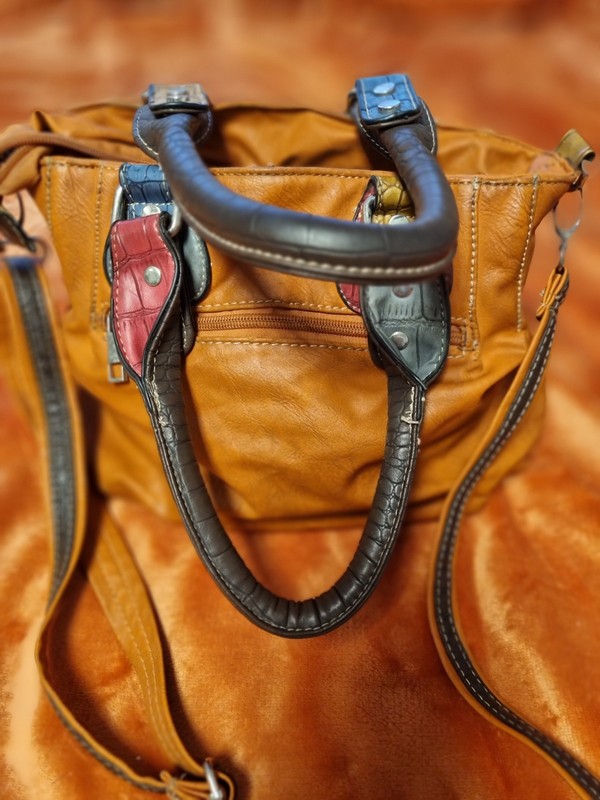 Extravagant Patchwork Style Top Handle Bag (Yellow/Multicoloured)