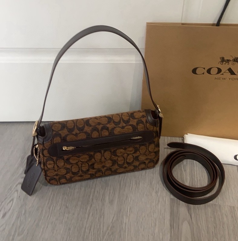 New Coach Outlet Etta Small Flap Shoulder Bag in Signature Chenille CCV65 gallery