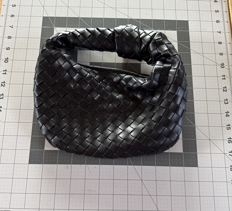 URBAN EXPRESSIONS Small Woven Knot Black HandBag Purse, Faux Leather