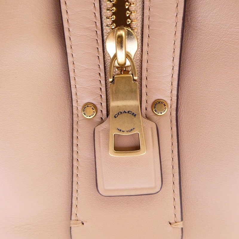 NWOT $395 Coach 35575 Parker Turnlock Carryall Beechwood Leather beige gallery