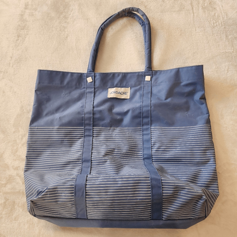 Vintage 1980s Retro Jordache Vinyl Tote Bag in Cornflower Blue