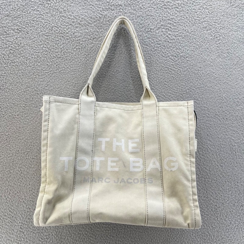 Mark Jacob’s The Tote Bag Medium Beige Canvas Heavyweight Shoulder Bag Designer