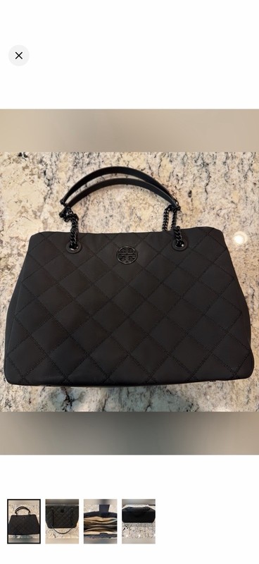 Tory Burch Large Willa Matte Black Chain Tote