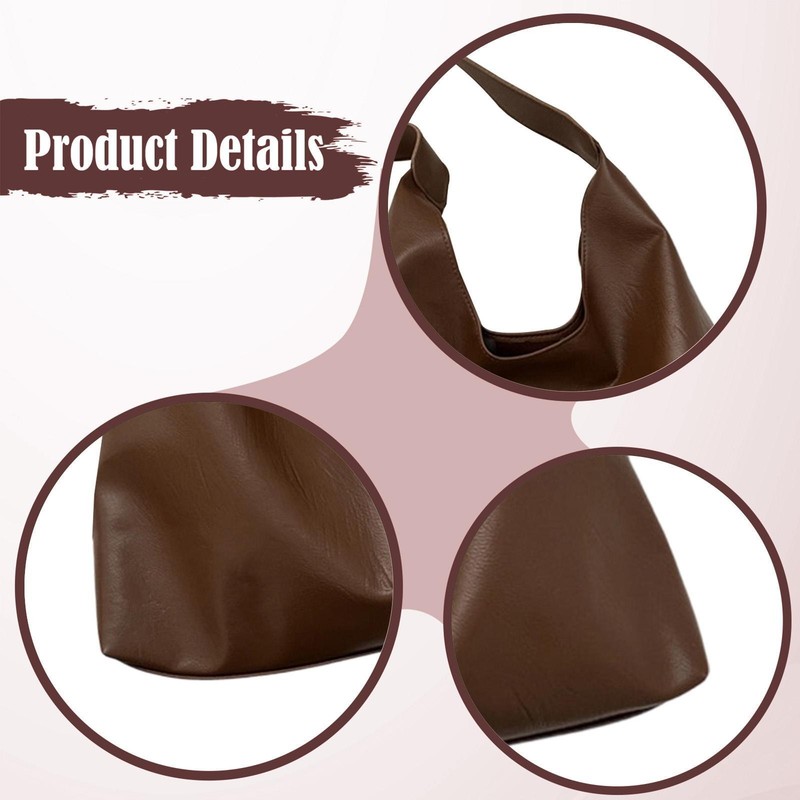 Women Tote Bag Handbag Ladies PU Leather Work Vacation Soft Slouchy Hobo Bag gallery