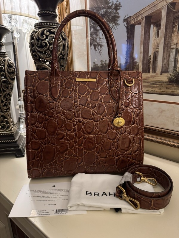 NWT BRAHMIN Sparkling Cider Barnard Brown Caroline Large Handbag & Ady Wallet gallery
