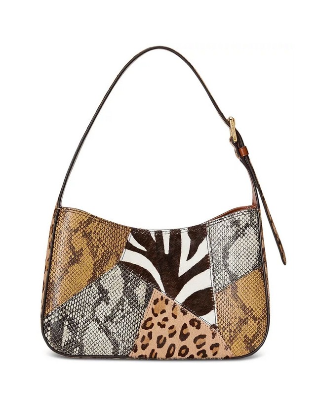 Ralph Lauren Falynn Python, Zebra.. Print Calf Hair Patchwork Leather Bag