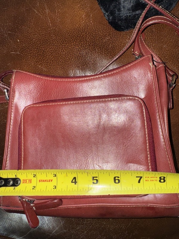 Via Roma Leather Purse Maroon #400