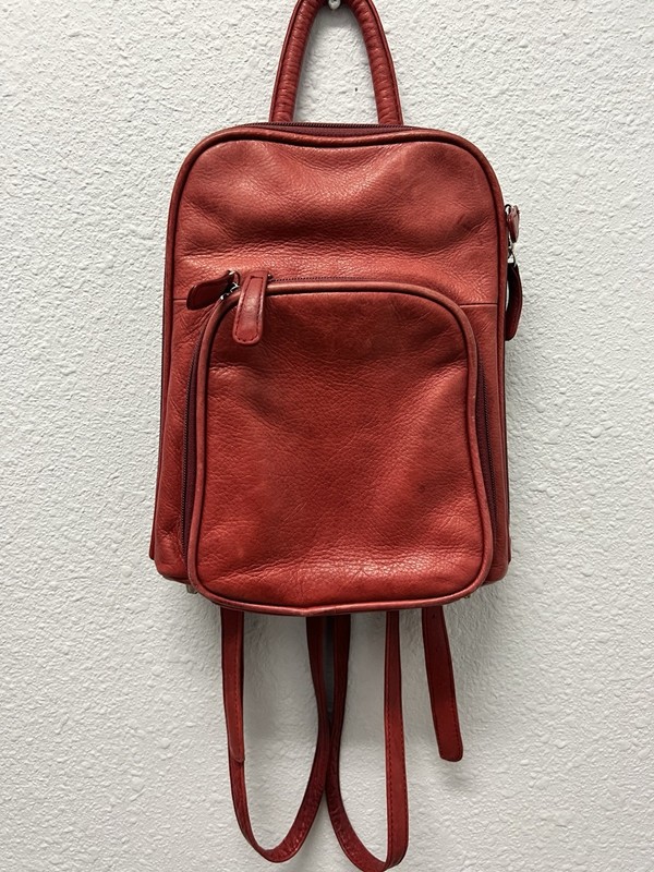 Osgoode Marley Red RFID Blocking Backpack Zipper Women’s Handbag