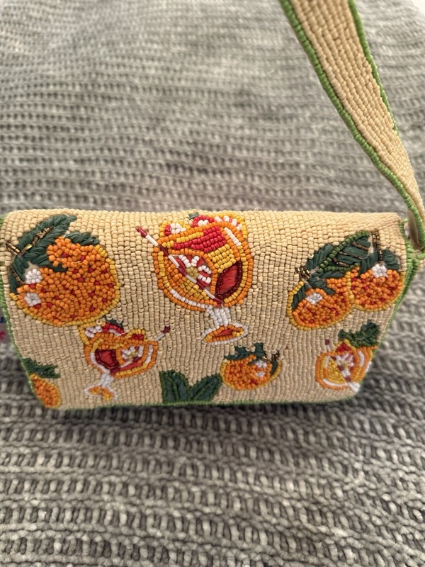 Beautiful New Release Aperol Spritz & Oranges Beaded Shoulder Bag gallery