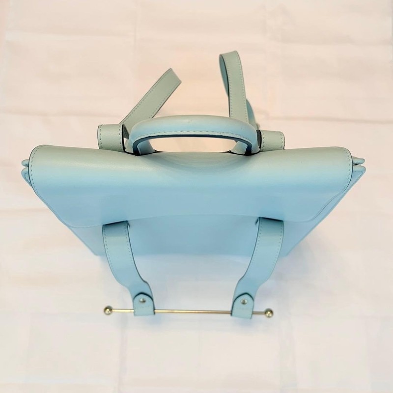 Strathberry Powder Blue Backpack Leather From Japan gallery