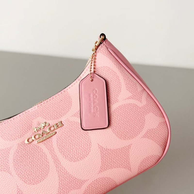 COACH Teri Shoulder Bag In signature canvas/Gold/Powder Pink New CAL51 gallery