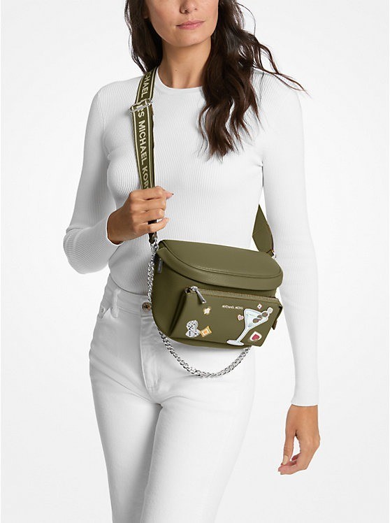 Michael Kors Slater MD Chain Sling Fanny Pack Crossbody Bag Olive gallery