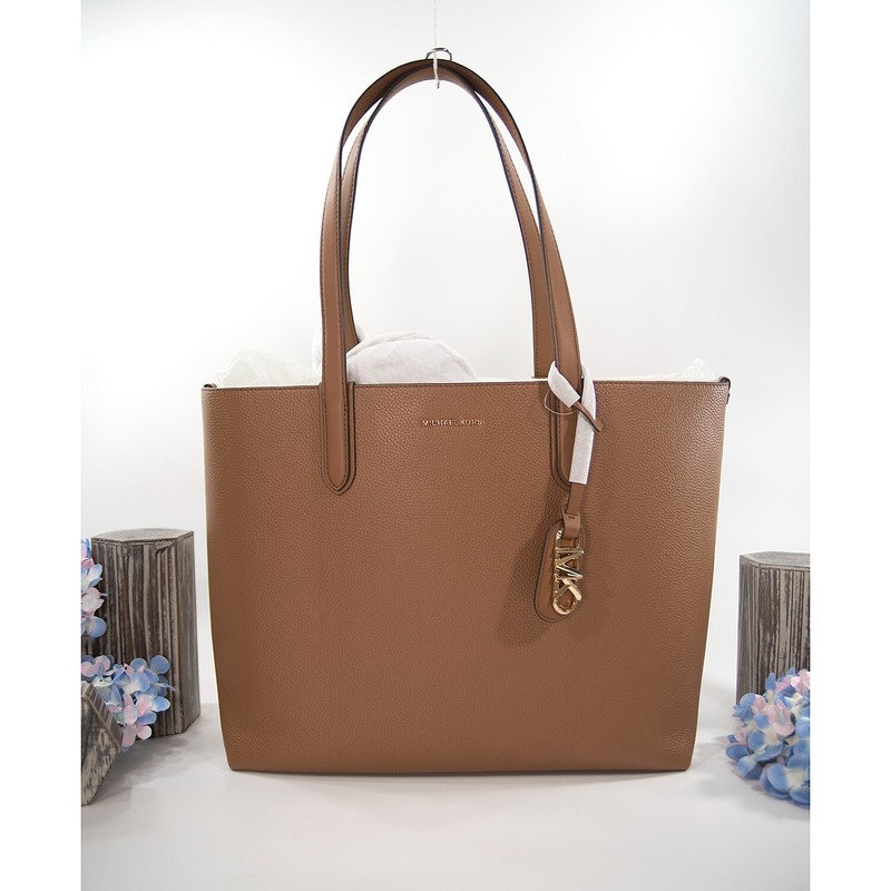 Michael Kors Luggage Brown Leather Eliza XL Extra Large Tote Bag NWT