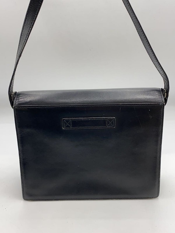Jean Paul Gaultier Shoulder Bag Black Leather Solid Color Purse Handbag gallery