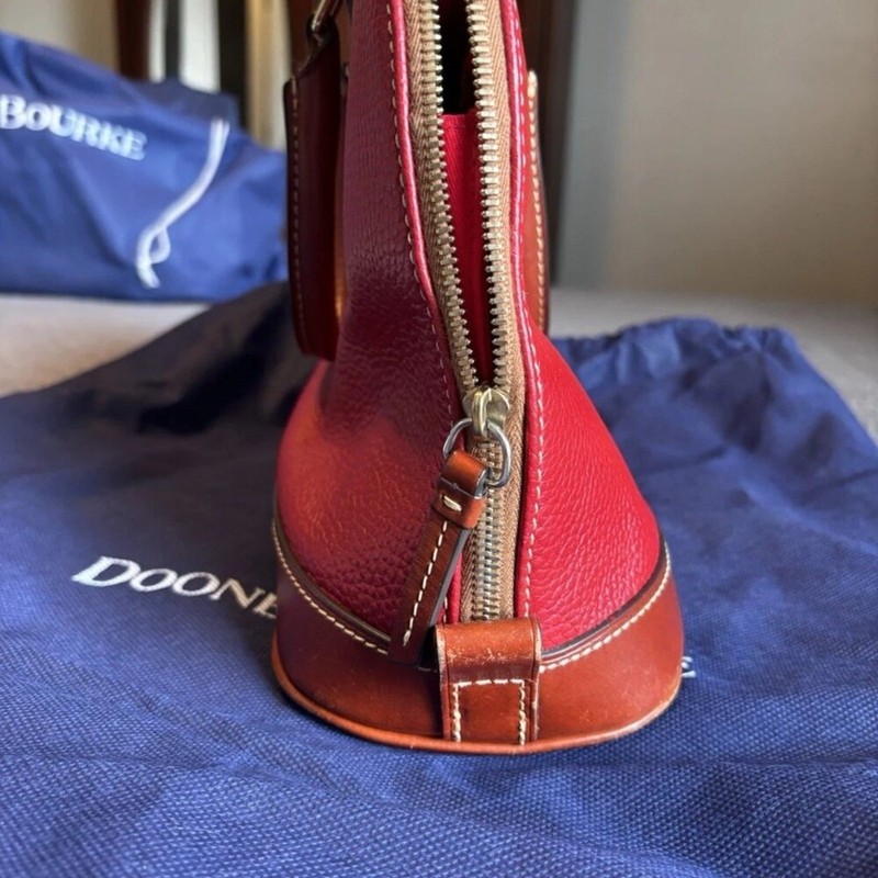 Dooney & Bourke Red and Brown Leather Satchel gallery