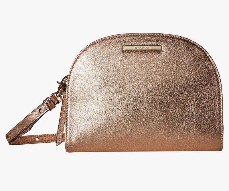 New Brahmin Leah Rose Gold Bag One Size Half Moonlit Messenger