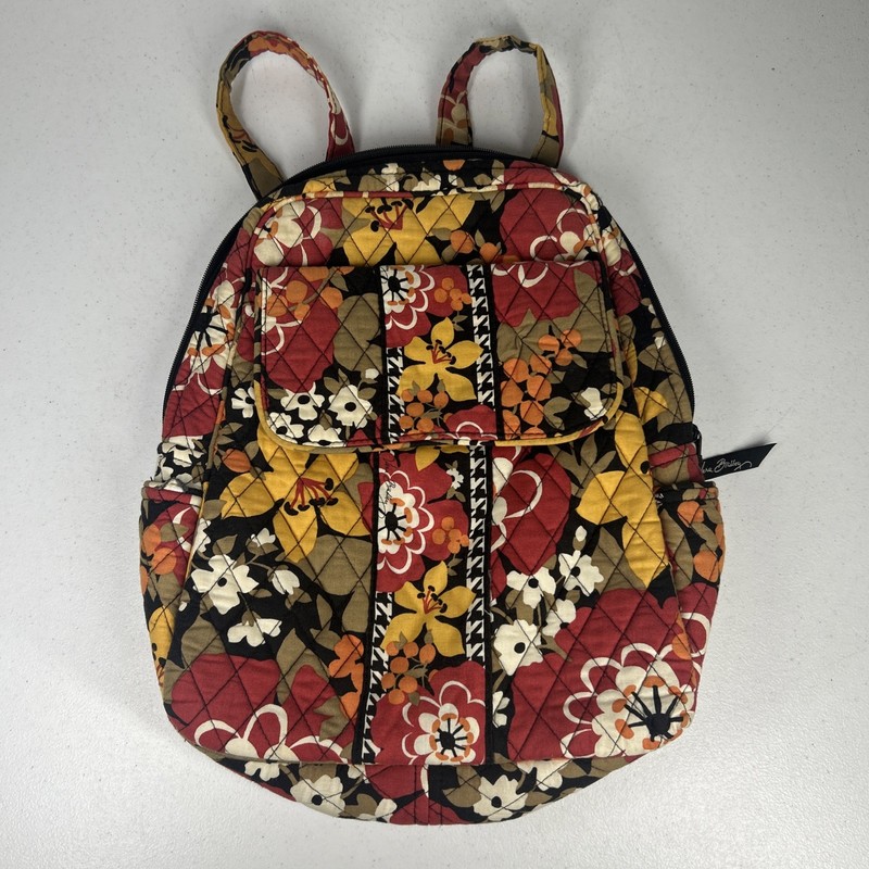 Vera Bradley Quilted Backpack in Bittersweet Pattern (2013) Red Yellow Orange