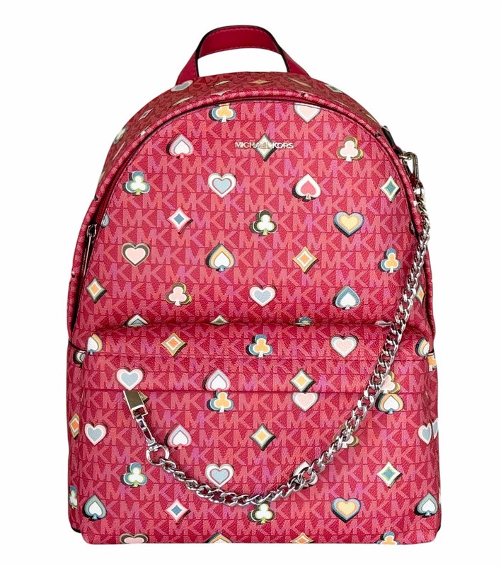 Michael Kors Slater Medium Chain Backpack MK Dark Raspberry Multi