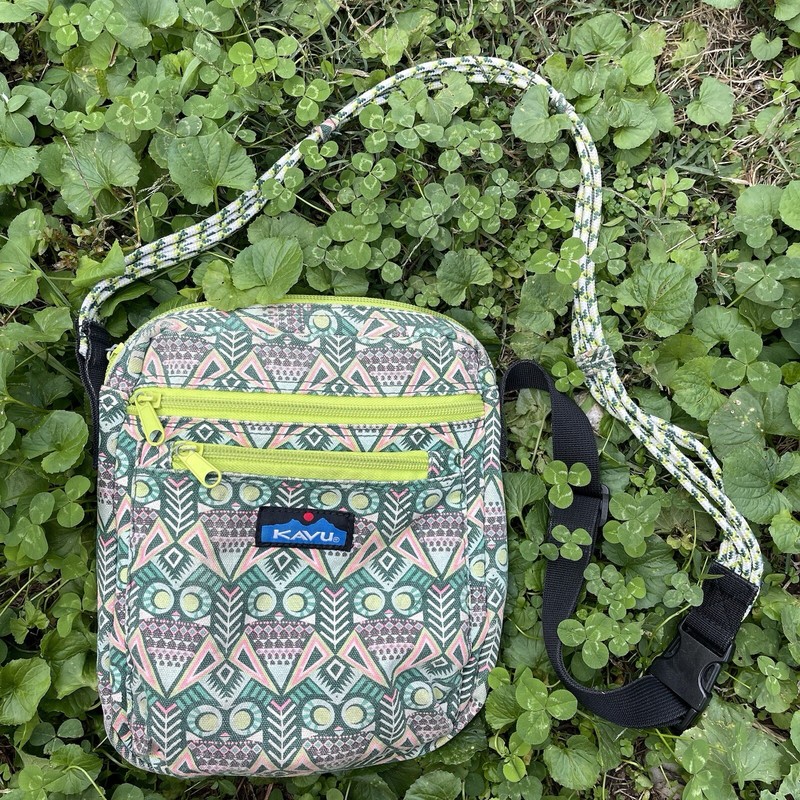Kavu Keepalong Crossbody With Geometric Aztec Tribal Owls Patterned Purse