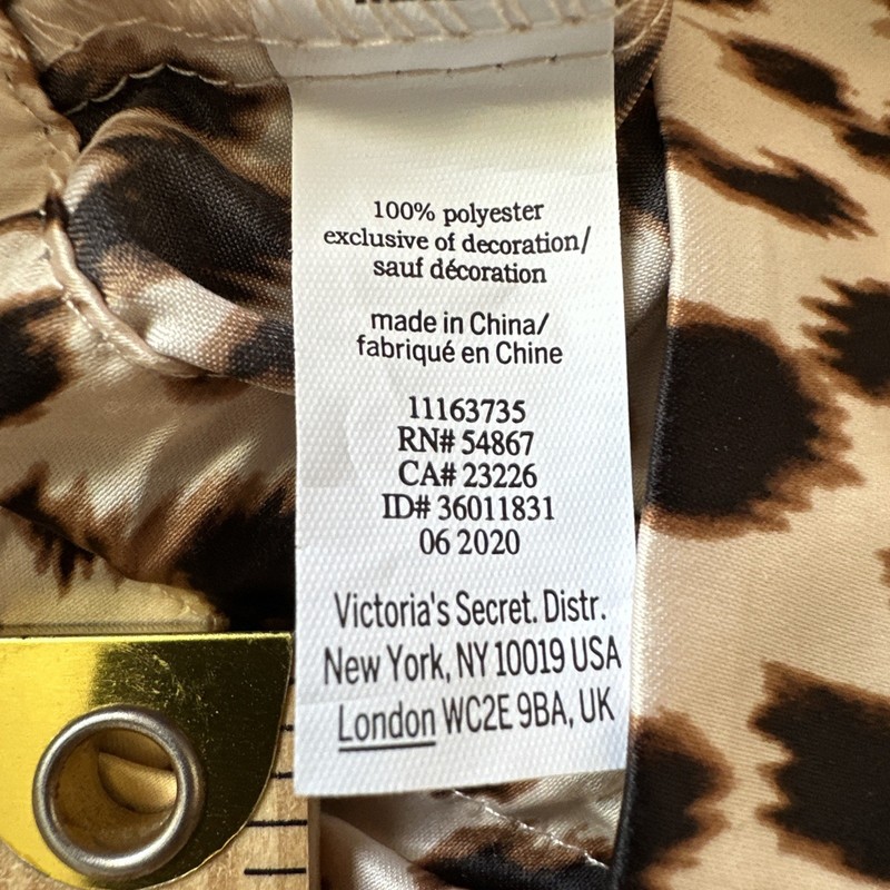 Victoria Secrets Black And Brown Animal Print 9x14 Inch Drawstring Bag gallery