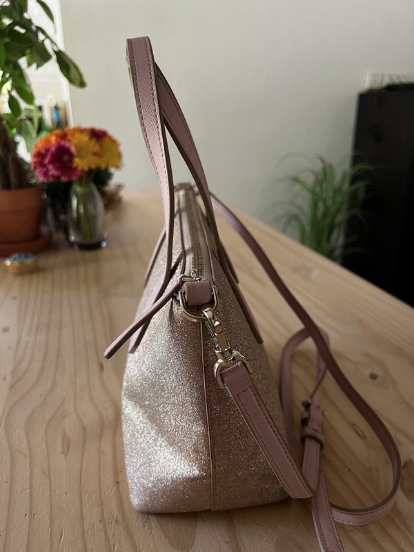 Kate Spade Joeley Glitter Small Gold & Pink Crossbody Bag (See Description) gallery