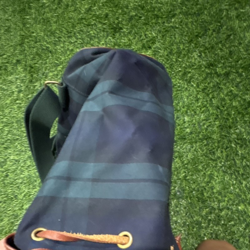Very rare vintage limited edition Ralph Lauren hand bag Blue Plaid Backpack gallery