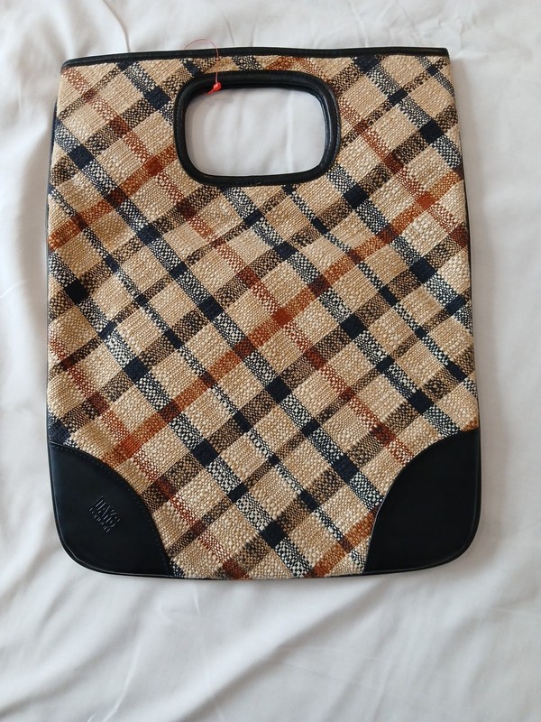 DAKS LONDON Leather Plaid Tote/ Laptop / Tablet Bag- Unused gallery