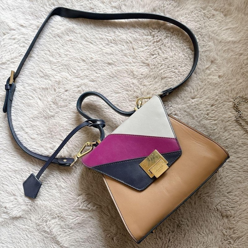JADISE Handbag Shoulder Bag Purse Leather Multicolor USED Good Condition From JP