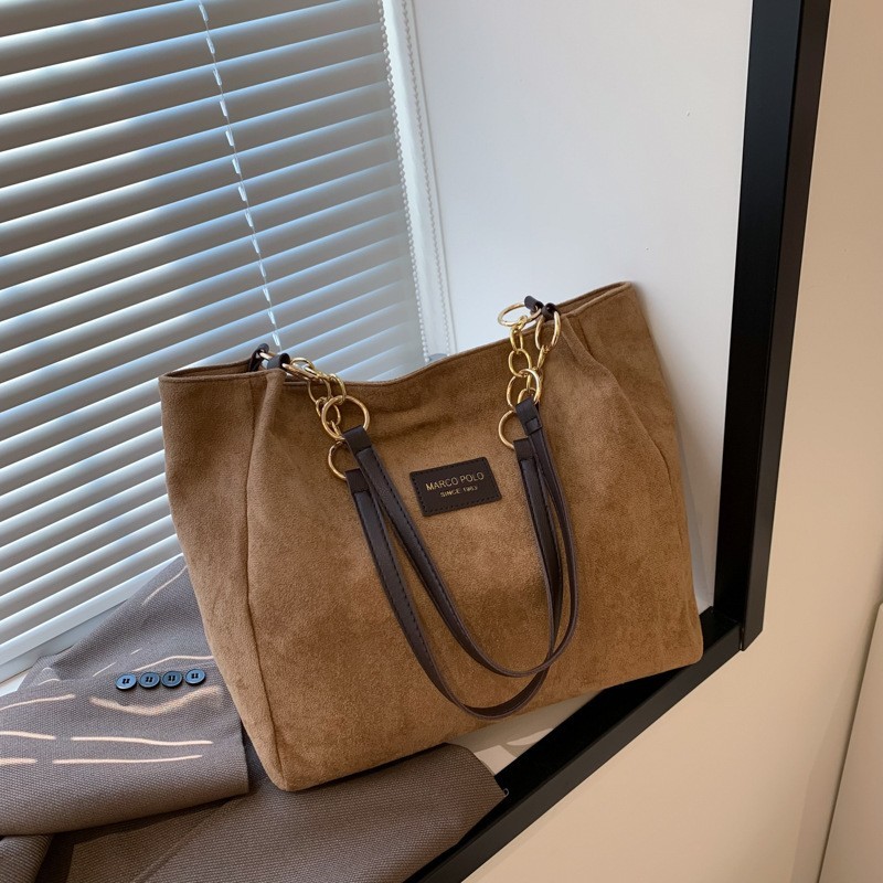 Casual Suede Large Capacity Bag For Women Travel Simple Shoulder Bag Tote Bag gallery