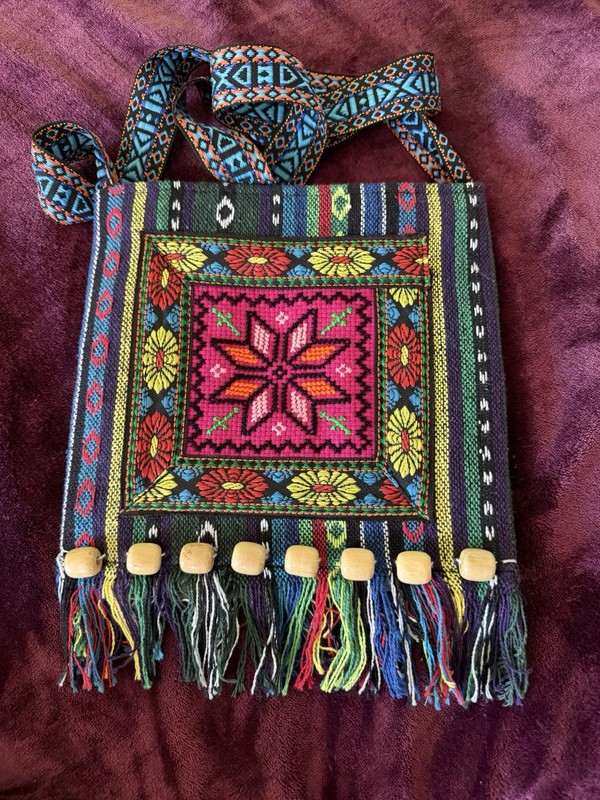 EMBROIDERY SHOULDER BAG, HAND MADE, COLORFULL