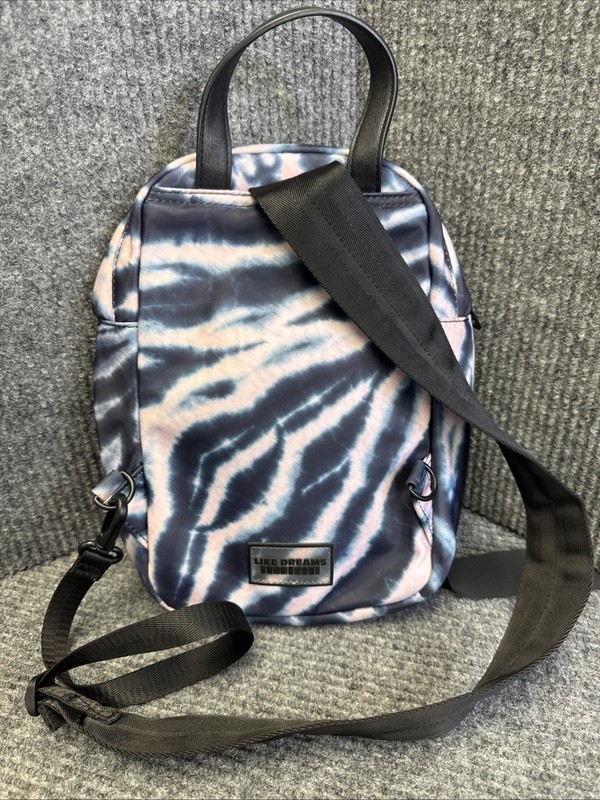 LIKE DREAMS Tie Dye BELONG Nylon Slingpack Crossbody Mini Backpack Pink Blue