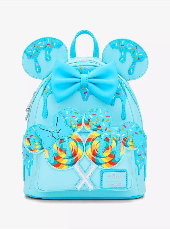 Loungefly Disney Minnie Mouse Lollipop Blue Sprinkle Ears Backpack. NWT – SEALED