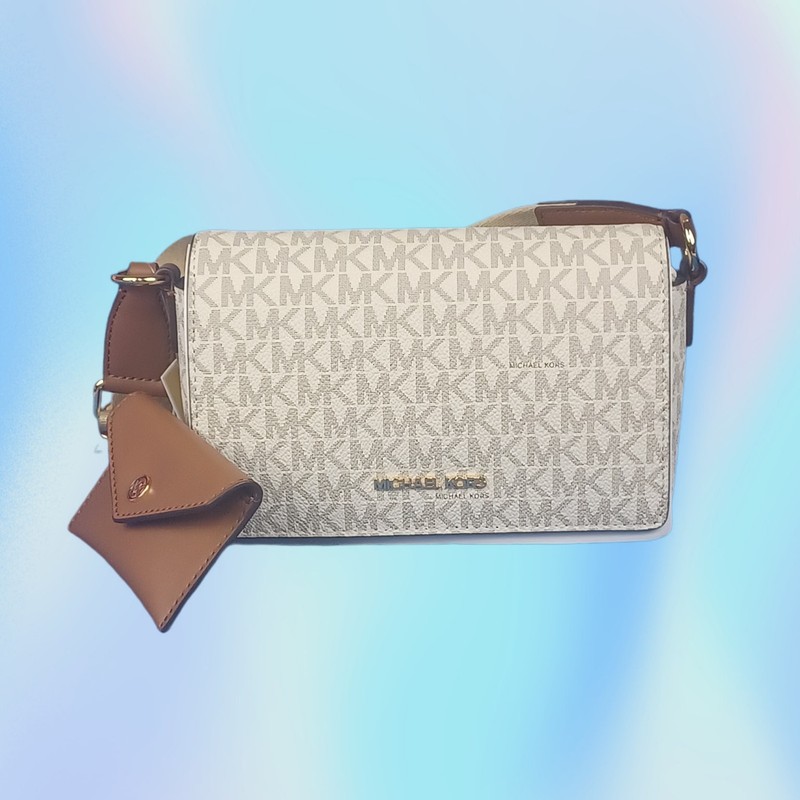 Michael Kors Vincent Vanilla Small Signature Logo Women Crossbody Bag