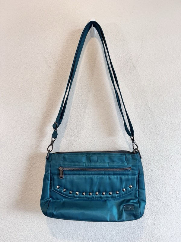 Lug Pacer 2 Y2K Tech Nylon Crossbody Teal RFID Studded Utility Streetwear C14