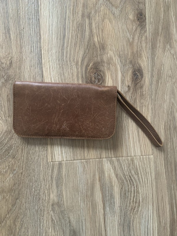 ABLE All Leather Bag Wristlet Purse Tote Boho Handmade Ethiopia Wallet