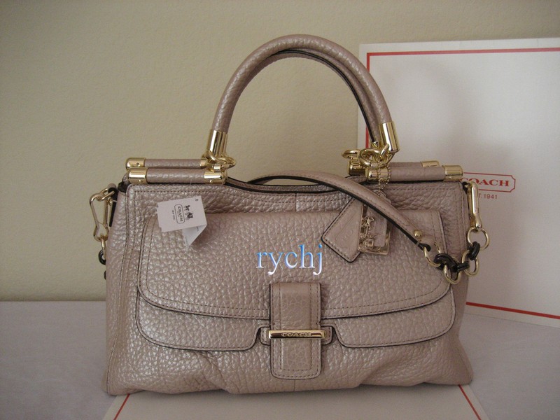 NWT COACH MADISON PINNACLE PEPPLED LEATHER CARRIE HANDBAG PINK PEARL 22367