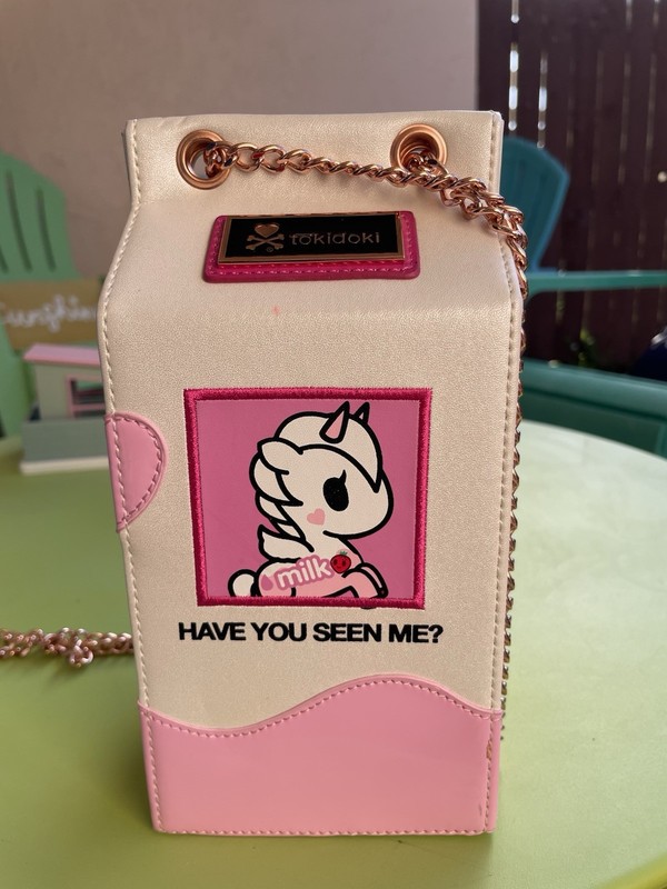 Tokidoki Moofia Kawaii Strawberry Milk Carton Pink Crossbody / Shoulder Bag gallery